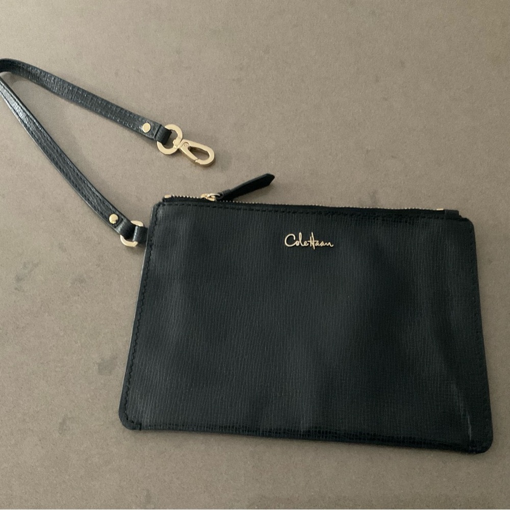 Cole Haan Wristlet in Black w/Gold